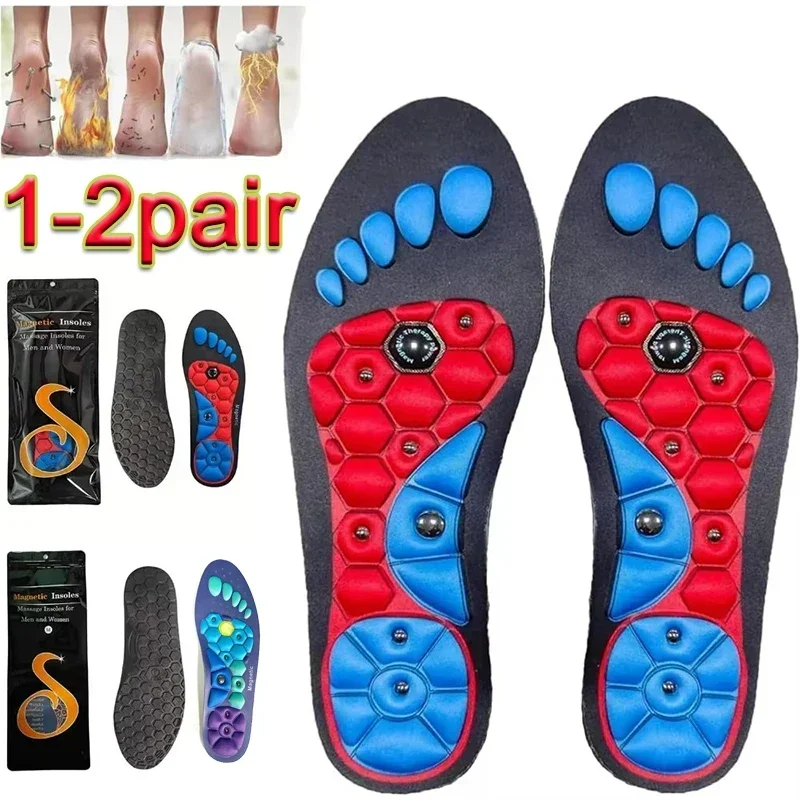 Magnetic Therapy Massage Insoles Foot Acupressure Enhanced Magnetic Insole Point Therapy Feet Body Detox Insert Orthopedic Pads