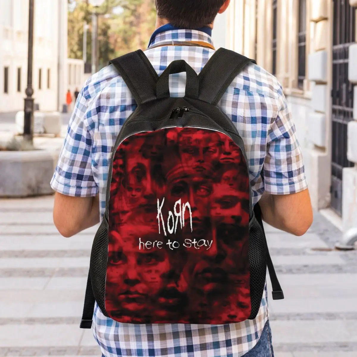 Customized Korns Heavy Metal Music Hard Rock Roll Backpack Men Women Fashion Bookbag for School College Band Bags