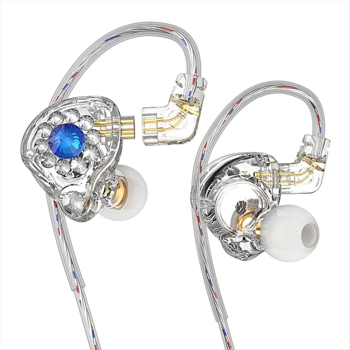 Diaphragm Dynamic Earphone 3.5mm Transparent Without Microphone PC+TPE Wired Earphones