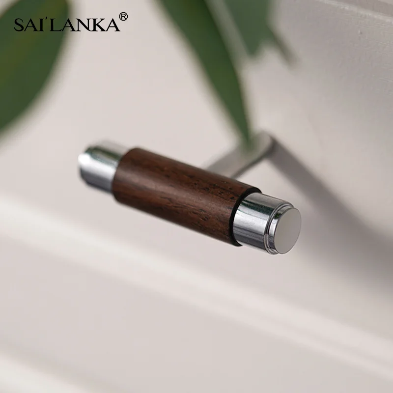 

SAILANKA Brass Furniture Handles Wood Bright Silver T-bar Drawer Knob Wardrobe Cupboard Cabinet Handle Hardware Door Pulls