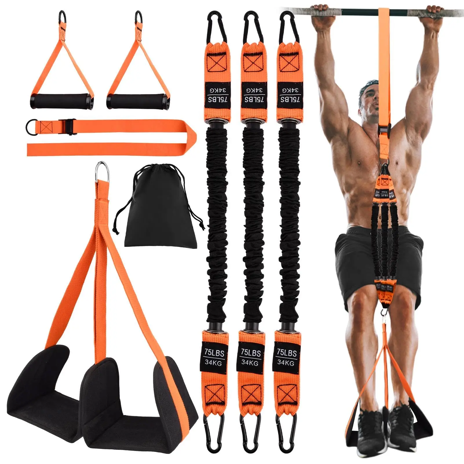 Pull Up Assistance Bands Set Resistance Strap for Pull-ups Assist for Men Women Hanging Training Chin-up Workout Body Stretching