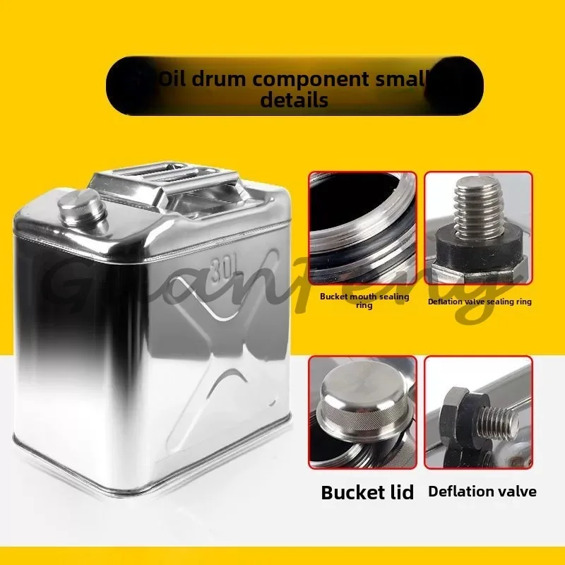 10 Liters, No. 201 Stainless Steel Fuel Tank  Storage Oil Barrel Lubricating Oil Tank Car Fuel Tank with Oil Pipe