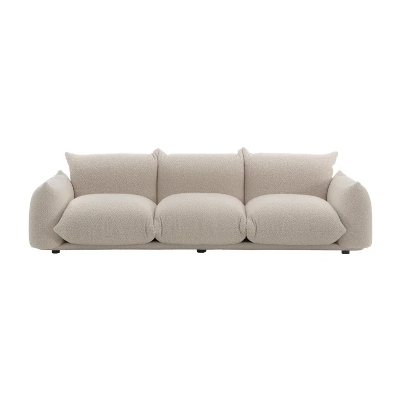 

Medieval wabi-sabi wind living room straight row fabric four-person sofa