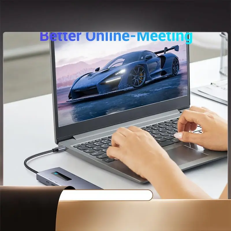 

10-In-1 Type-C HUB 4K 60Hz USB C Hub Type C To Ethernet Port PD 100W USB 3.0 Hub SD/TF Card Slot For Laptop Tablet-N35R