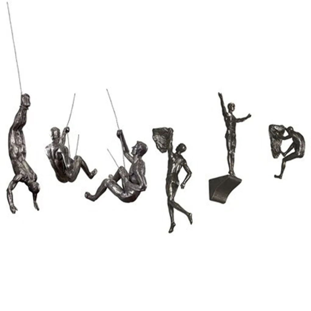 Exquisite Climbing Man Wall Sculptures Statue For Unique Touch Creative Rock Climber Statue Pendant