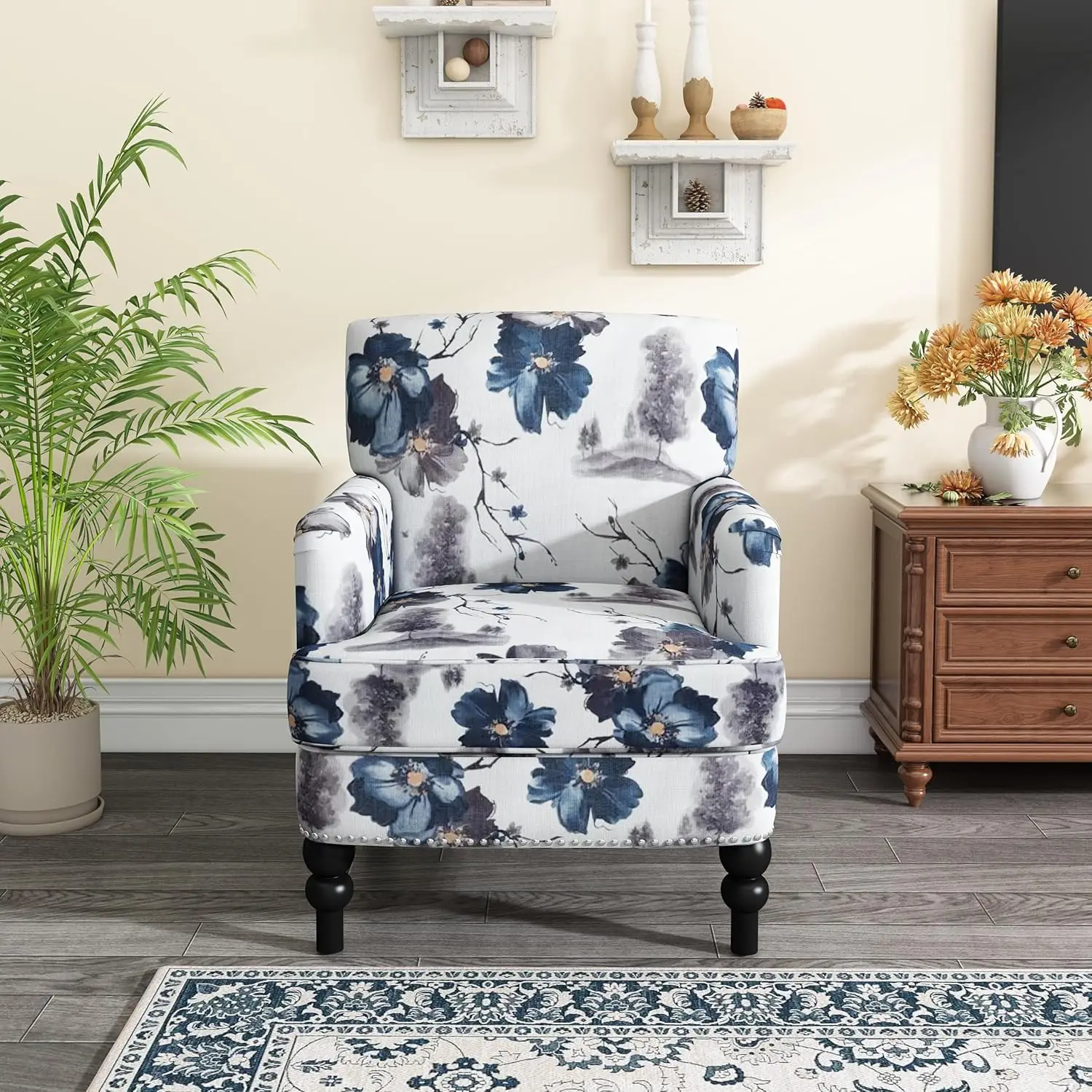 Boaz Fabric Club Chair - Floral Print