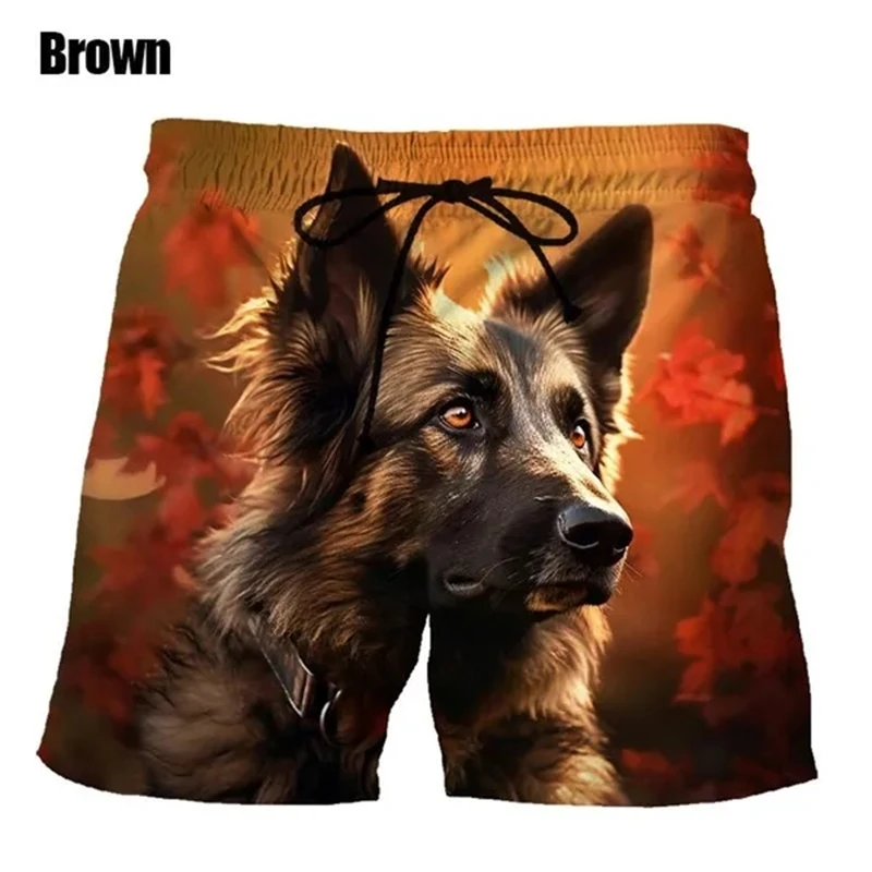 Cute Pet German Shepherd 3D Print Men Shorts Fashion Casual Men Beach Outdoor Shorts Cool Quick-dry Board Short Pant Ropa Hombre