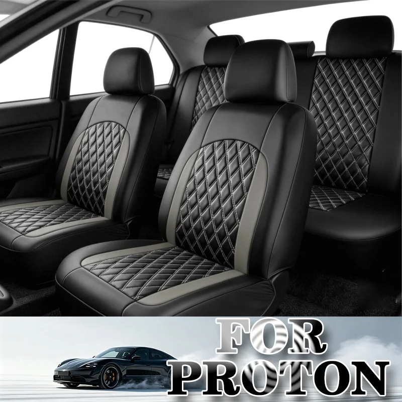 5-seat universal car seat cover For Proton 9pcs，Protective seat, PU leather, easy installation, reserved airbag position