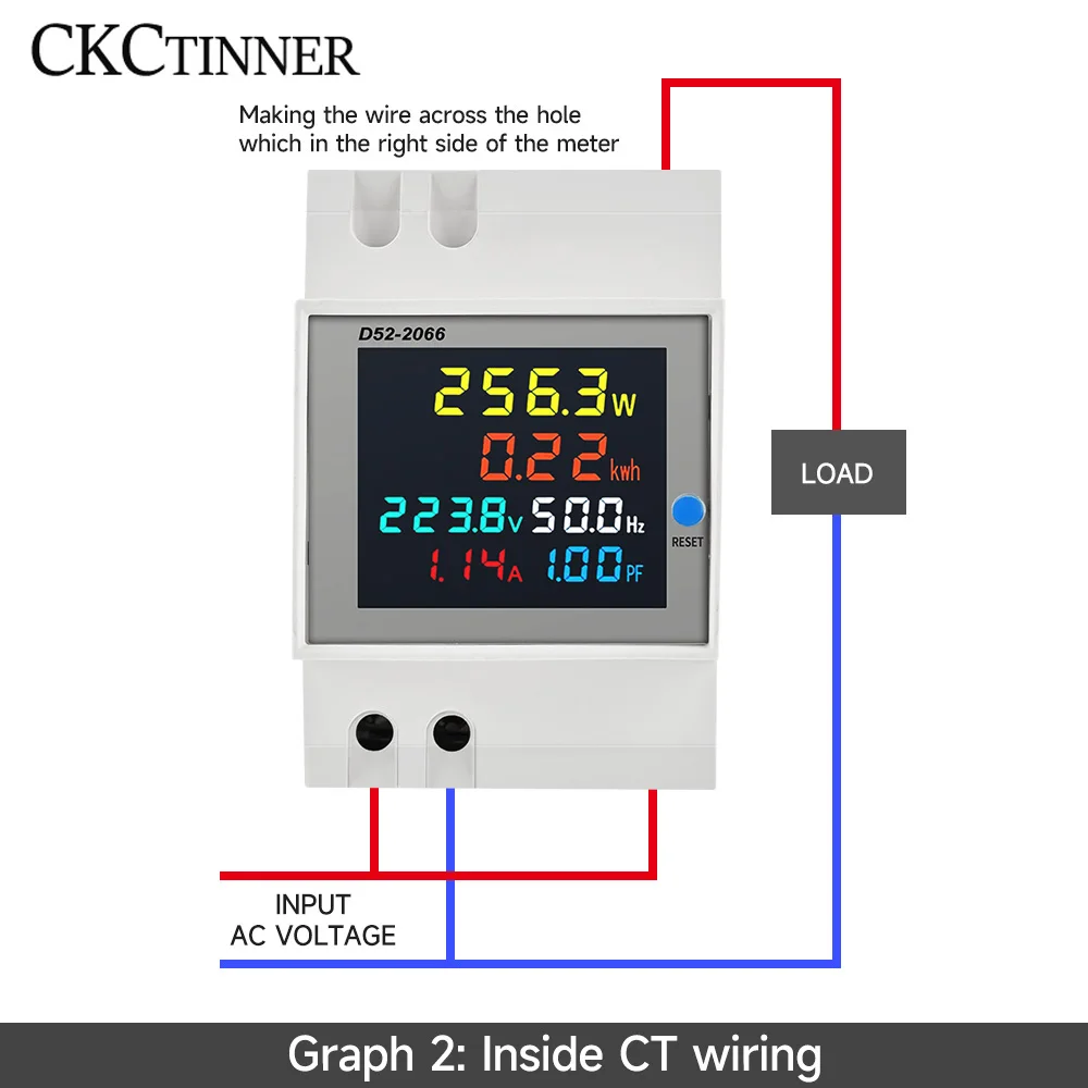 DINレール電流計,電気エネルギー周波数計,ボルトおよび110v,220v,100a,6in 1