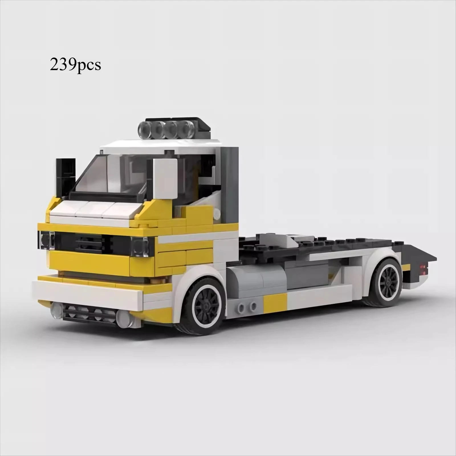 MOC Trailer Truck Building Block B-type Building Block Set Assembly, Model Racing Toy Children Bricks Toy