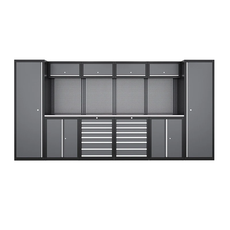 Multi-Functional Steel Tool Cabinet with Modular Workbench System