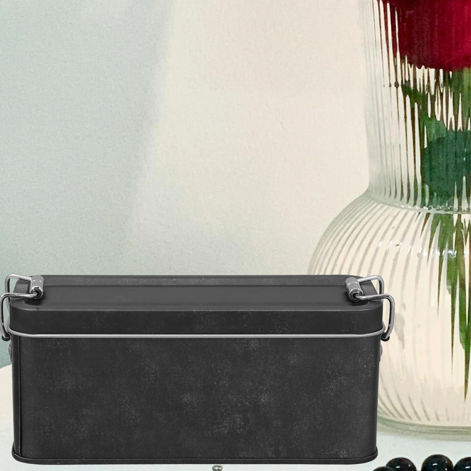 Kotak Besi Kemasan Persegi Panjang Wadah Logam Untuk Penyimpanan Kue Permen Camilan Dapat Digunakan Kembali Dekoratif