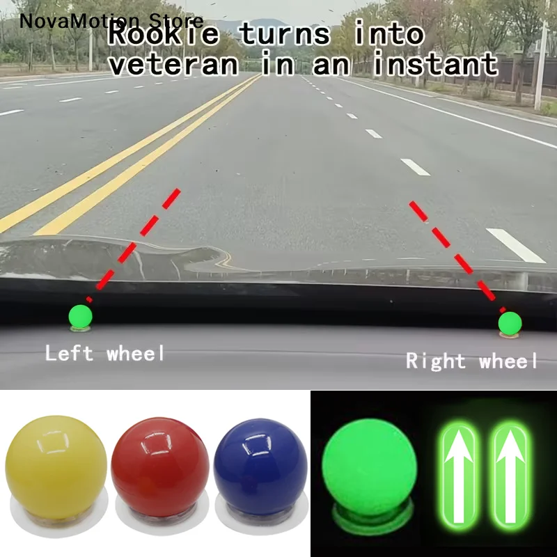 [NM]2Pc Car Parking Aid Guide Markers & Wheel Alignment Stickers Low-Light Visibility Parking Lines Beginner Driver Assistance