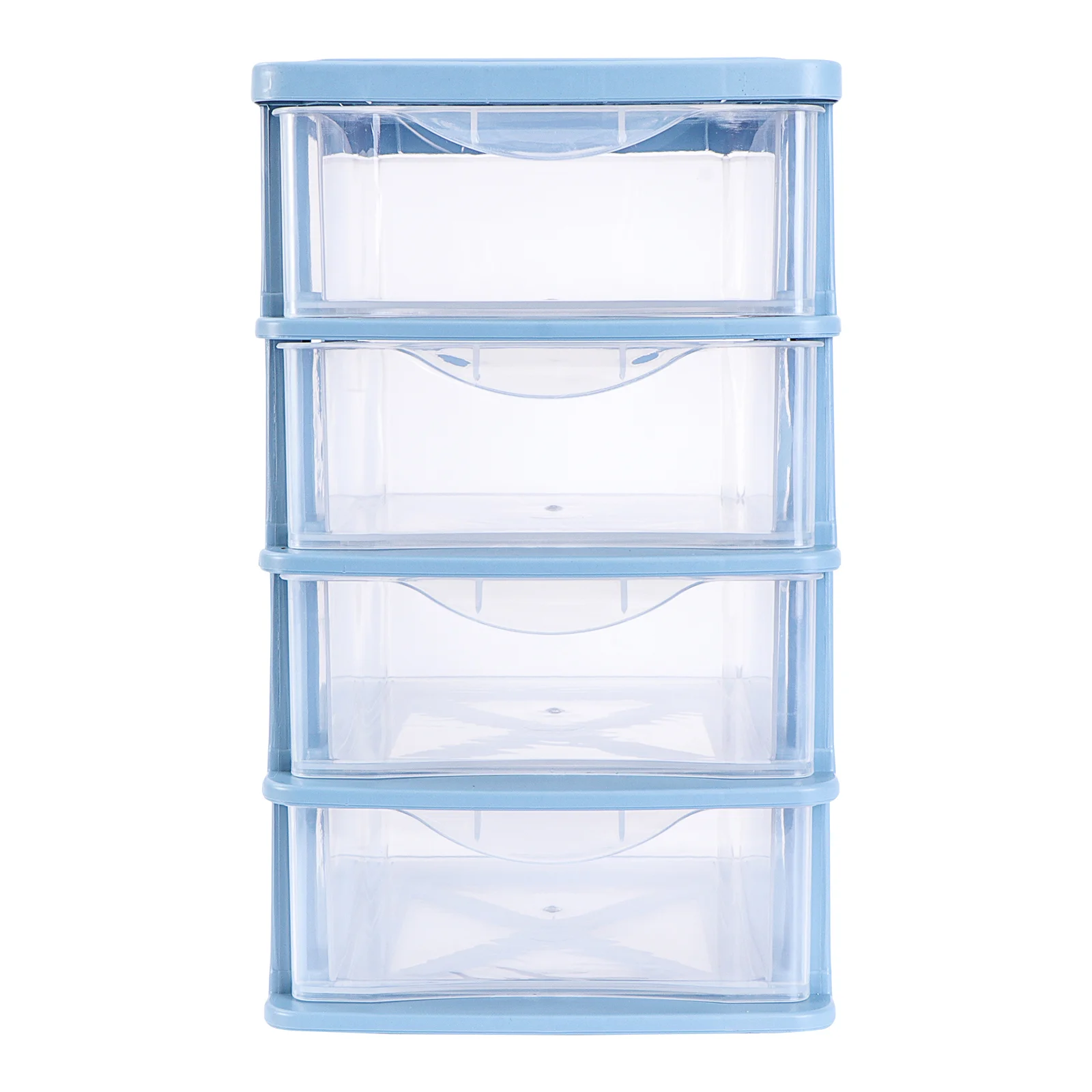 Storage Boxes Shelf Makeup Case Sundries Drawer Transparent Stationery Container Organizing Holder Blue Cabinet Office