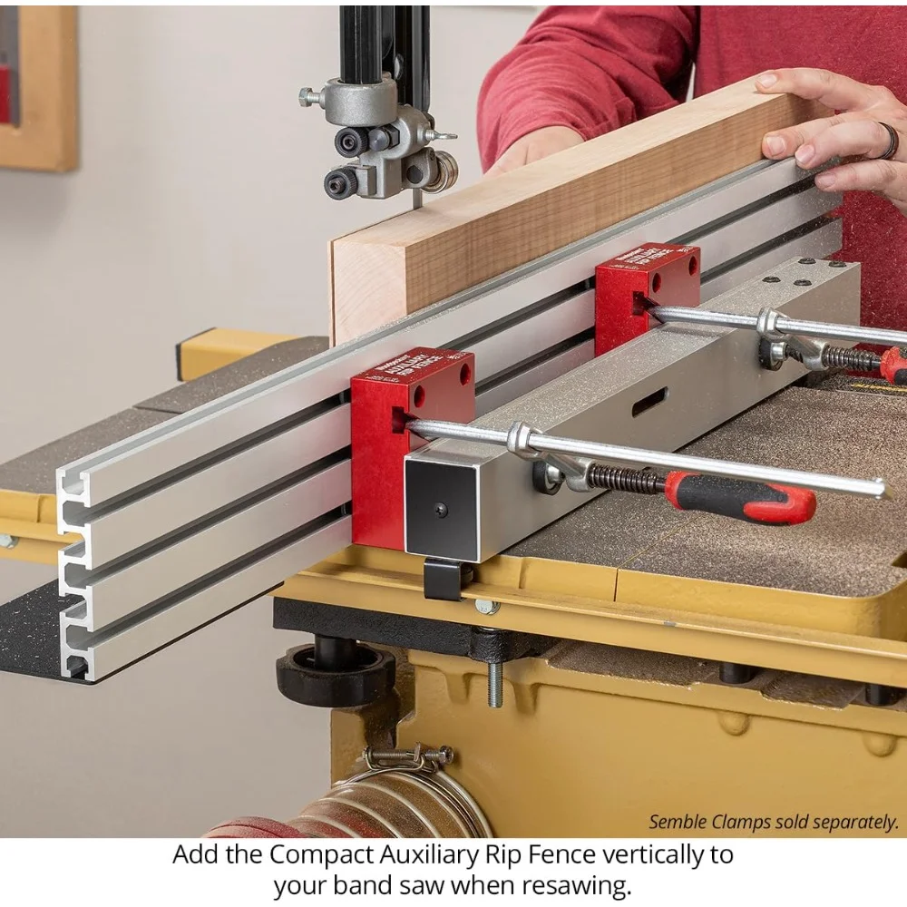 Auxiliary Rip Fence 36 Inch Table Saw Fence Extension Infeed Outfeed Support with T Track Slots and Clamping Blocks