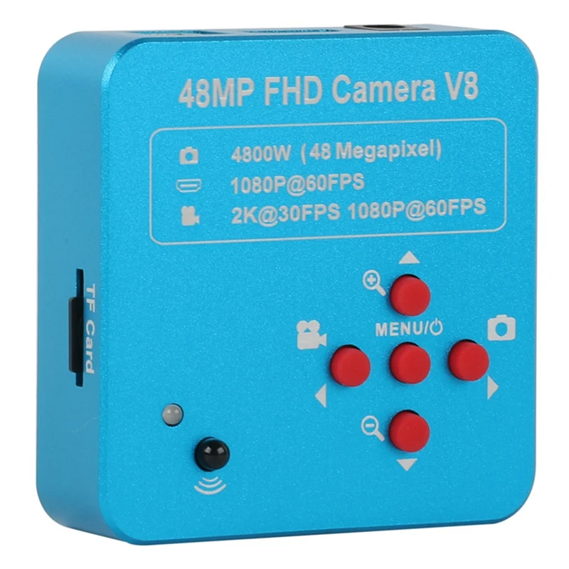 Hot 48MP 2K 1080P 60FPS -Compatible USB Industrial Digital Video Microscope Camera C Mount Interface TF Card