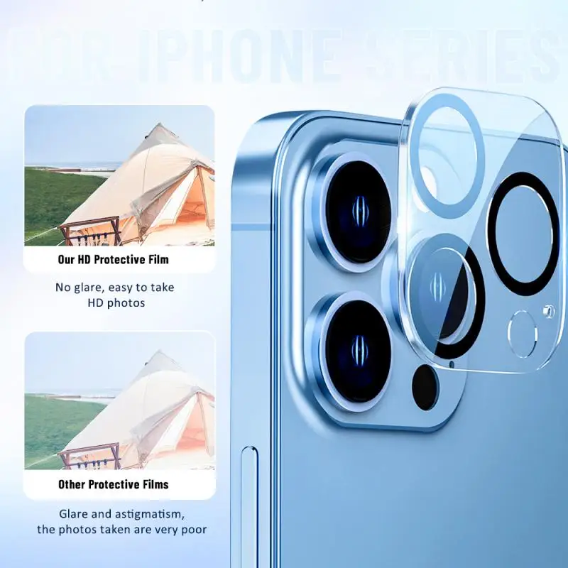 1 Uds cubierta completa de vidrio templado para cámara para IPhone 14 13 Pro Max 13Pro 12 11 Pro Max Protector de pantalla lente película protectora de vidrio