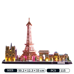 3D Three-Dimensional Buildings Paper Puzzle Famous City Architecture Model Jigsaw DIY Assembly Toys for Children Christmas Gifts