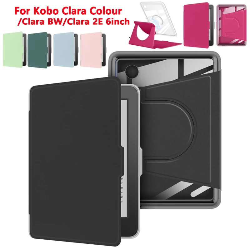 For Kobo Clara Colour/Clara BW/Clara 2E 6inch Case Magnetic Stand Acrylic Clear Back Soft edge Funda N365 N367 N506 6