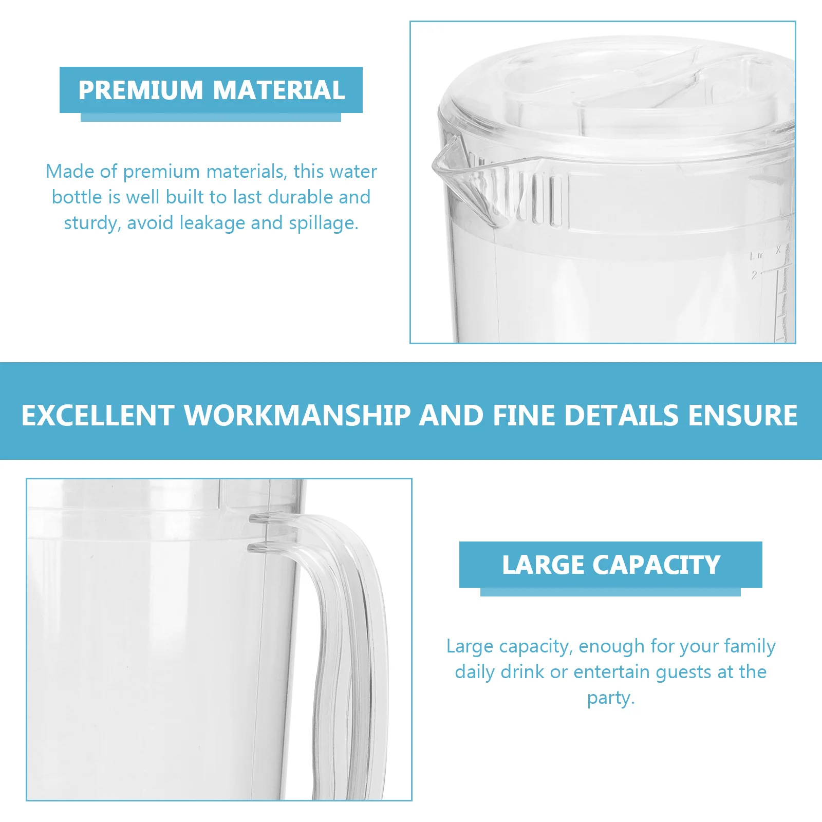 

Acrylic Cold Water Kettle Large Capacity Household Juice Container Beverage Pitcher for Kitchen Party Home Use