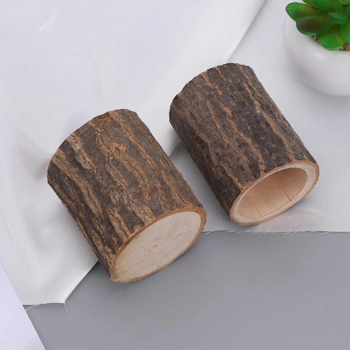 

6pcs Rustic Wooden Stump Holder For Wedding Home Bar Decor Tea Light Votive Candles Stump Succulent Planter Craft