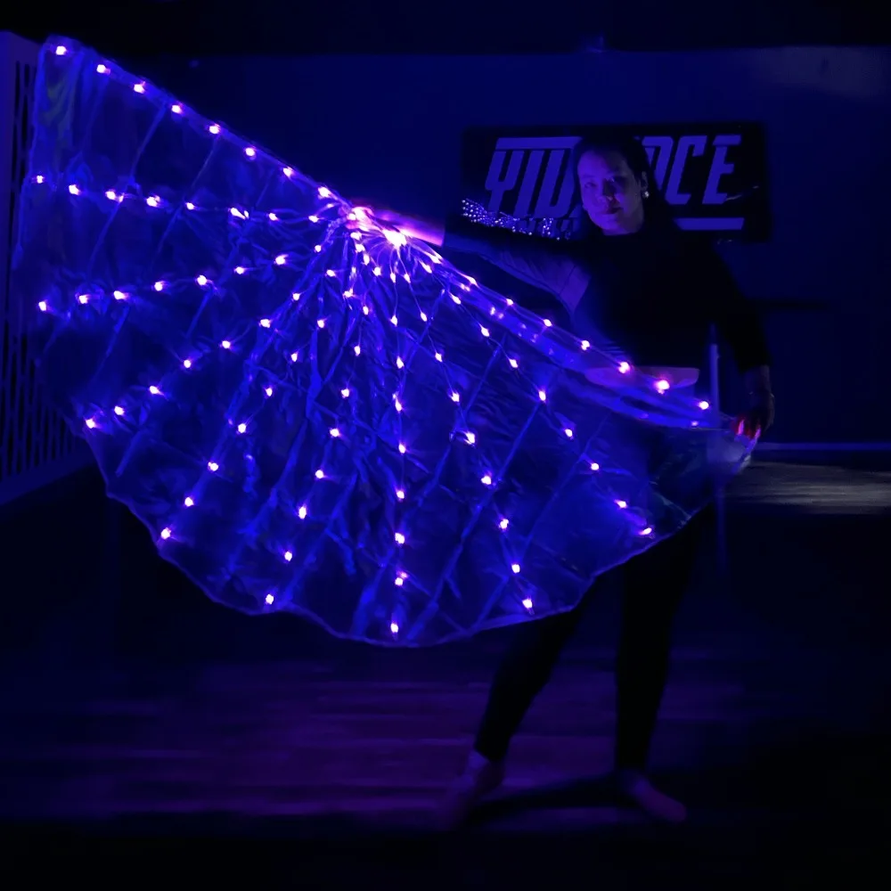1Pcs LED Flag Wings, Circus Luminous Belly Dance Stage Costumes, LED Light, Party Show Dancewear, Rave Performance Props