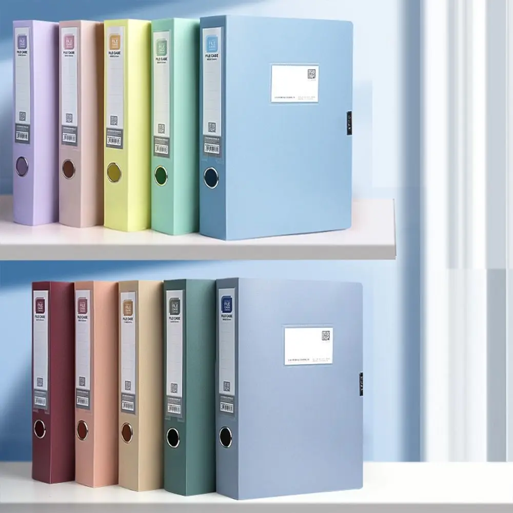 Simple Thickened A4 File Folder Dustproof Morandi Color Paper Storage Box PP Plastic Document Case Personnel Division
