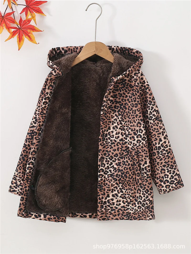 Kids Fleece Lined Jackets Winter Boys Thick Plus Velvet Warm Coats Children Hooded Cotton Outerwear Kids Padded Snowsuit Yk129 2