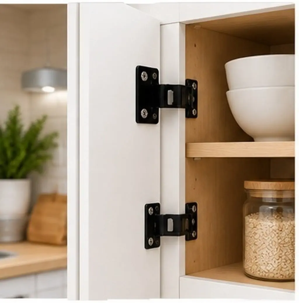 4pcs Rust-Resistant Self-Closing Cabinet Hinges for Kitchen Cabinets & Furniture – High Hardness, Deformation-Proof