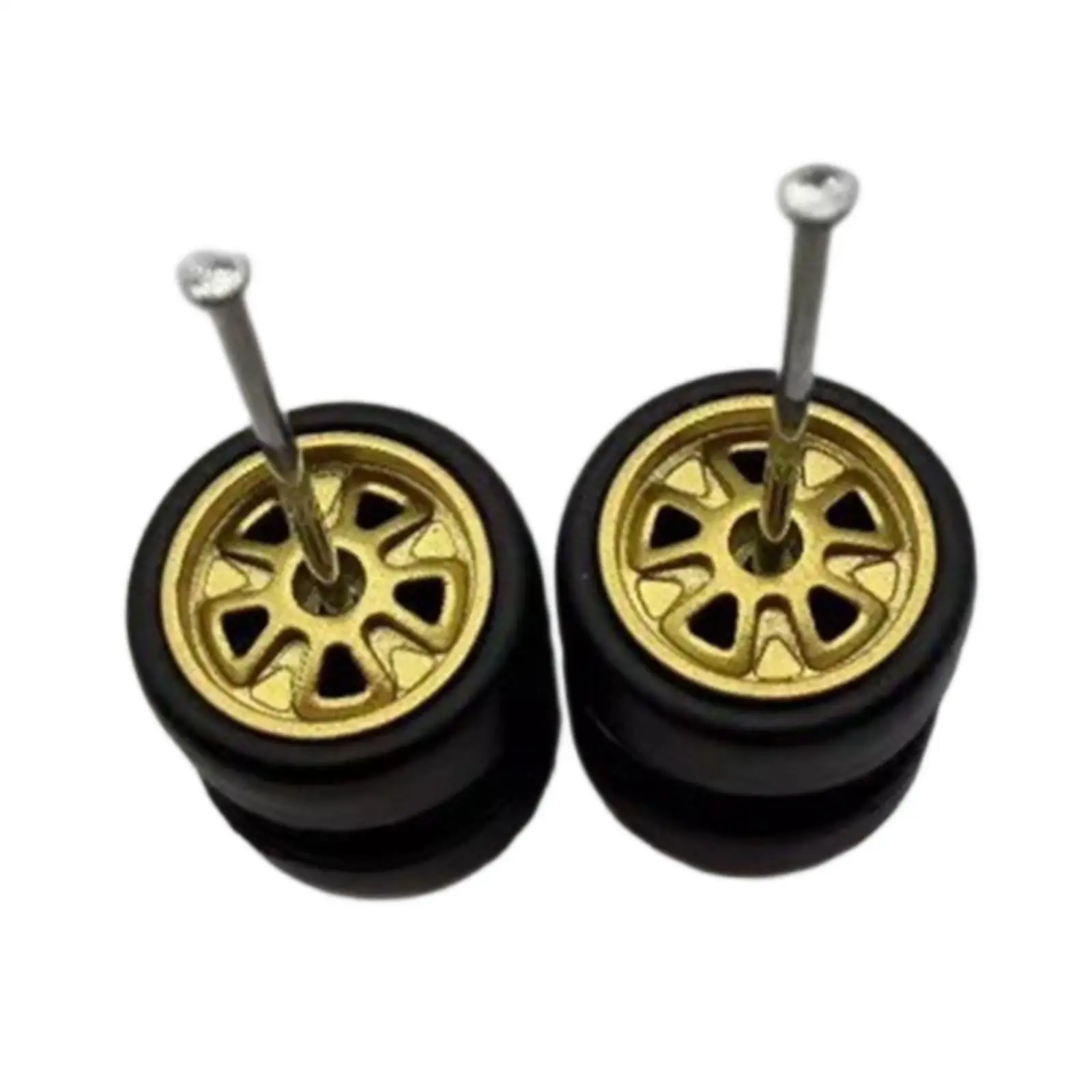 3x2 Pieces 1/64 RC Car Wheels And Tires Easy Installation Portable Professional Replace High Performance RC Car Parts Accessory