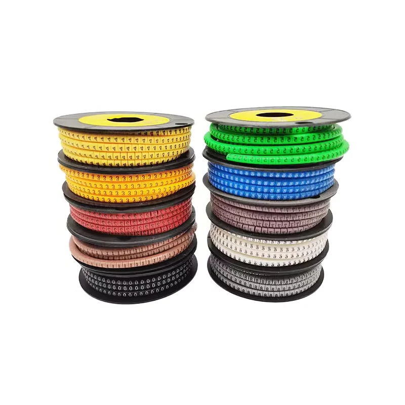 1000PCS EC-0/1/2/3 Cable Wire Markers 0-9 A-Z Colored Numbers Letters for 0.75-35mm² Cable