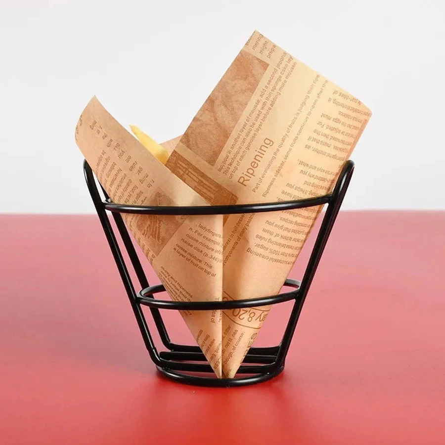 1PC snack Chip basket Creative Iron Craft snack Chip basket Round net Fried basket Fried chicken basket Bread basket
