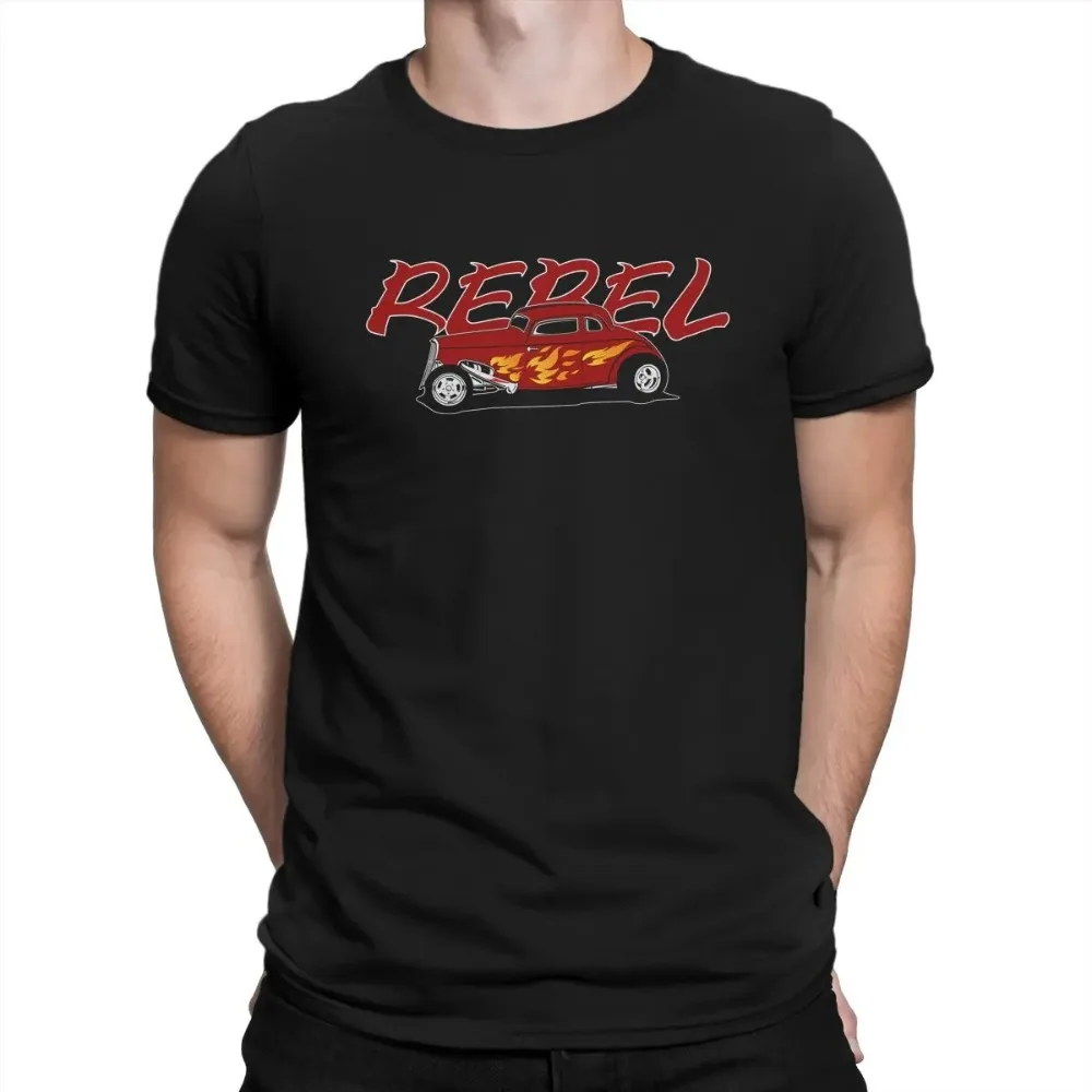 Hot Rod Rebel Latest Men's T-Shirt Hot Rod Rebel Crew Neck Basic Short Sleeve T-Shirt Personalized Gifts Clothes Simple Top