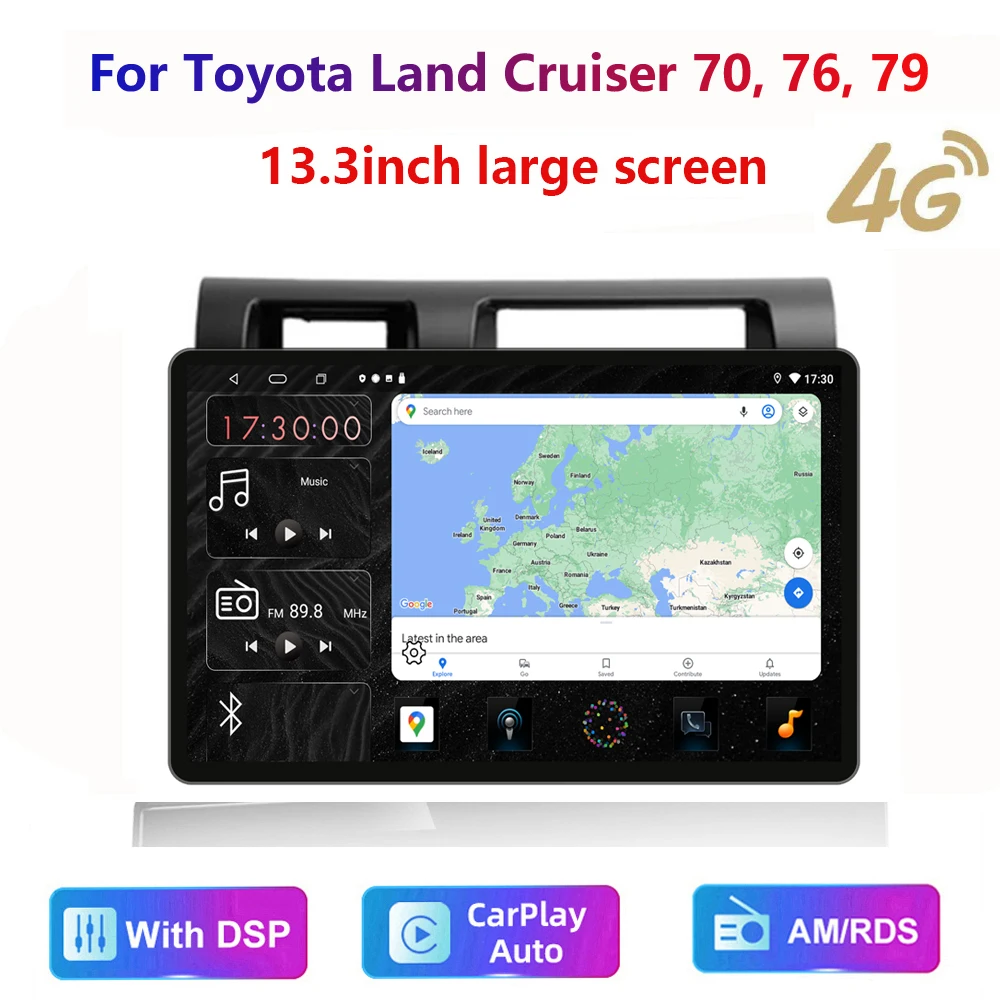 

Мультимедийная система для Toyota, стерео-система на Android, с GPS, Wi-Fi, для Toyota Land Cruiser 70, 76, 79, 13,3 дюйма, 2K