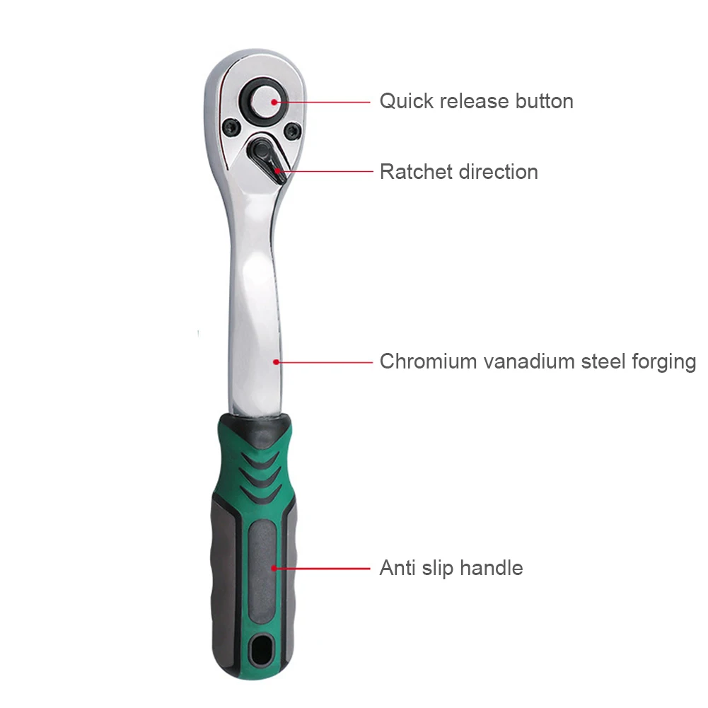 

1/4 Inch 3/8inch Multifunctional Socket Spanner 72 Teeth Drive Ratchet Handle Wrench Ratchet Socket Wrench Tool Repair Hand Tool