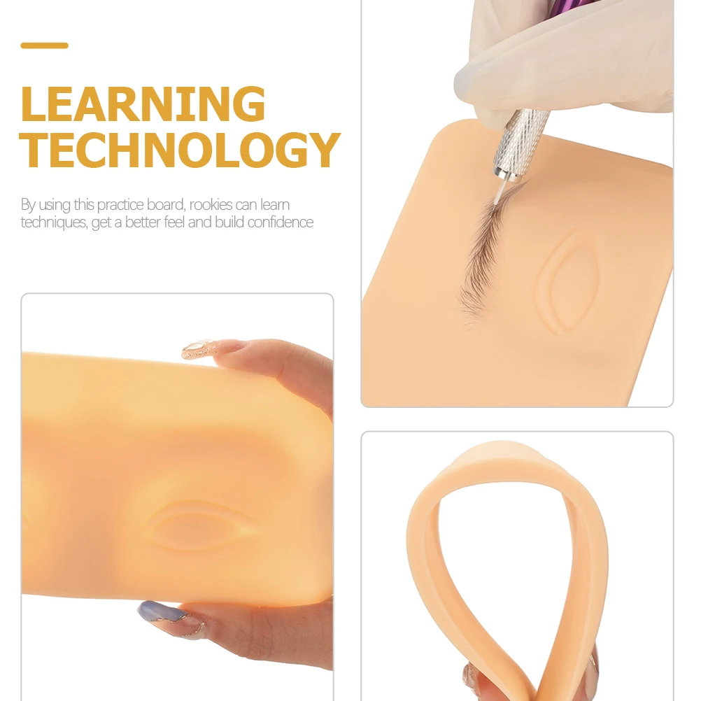 

Silicone Practice Skin Brow Makeup Board Fake Face for Painting Injection Tattooing Practice skin microblading