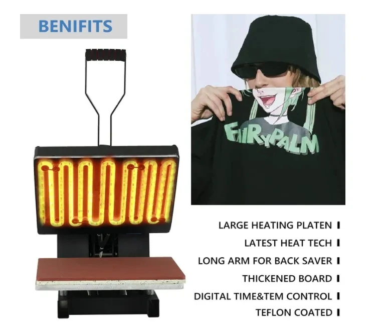 FS-YM01 Manual Flatbed Heat Press Machine T-Shirt Printing Equipment New 220V/110V Garment Use Multicolor 1 Year