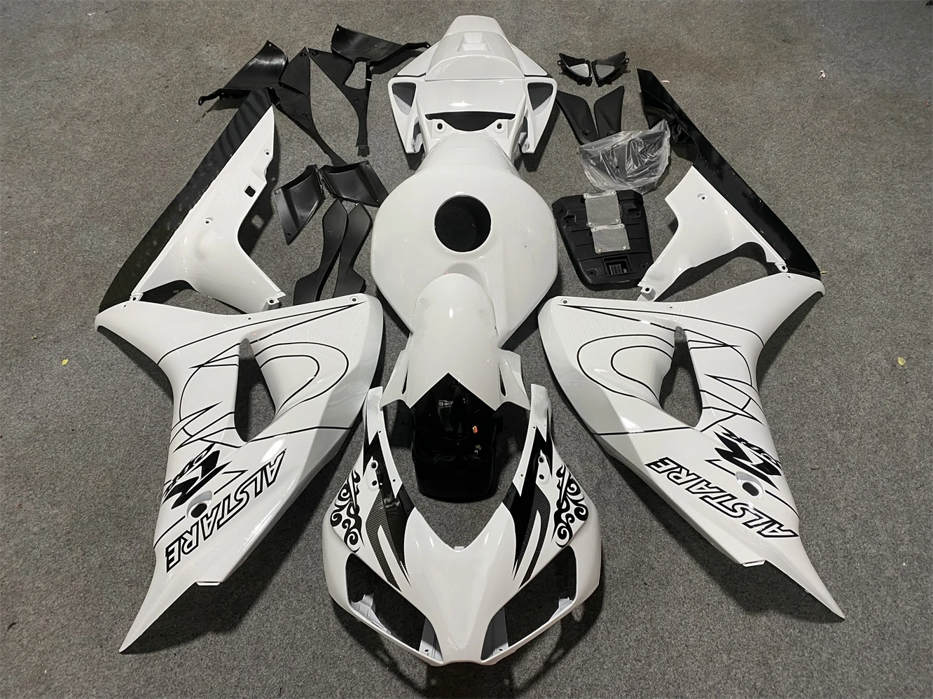 Fairing sepeda motor cocok CBR1000RR 2006 2007 CBR1000 06 07 bodi fairing hitam putih cangkang sepeda motor