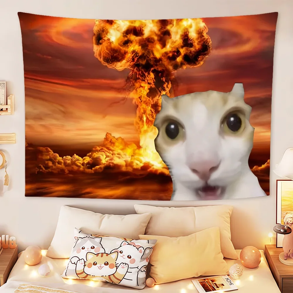 Cat Meme Art Abstract Funny Flag for Room Dorm Camping Party Garage Bar Wall Picnic Decoration Banner Wall Hanging Hogar