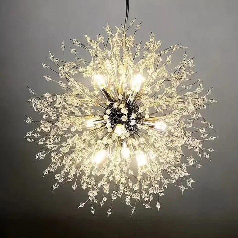 lustre led dandelion iluminacao nordica arte criativa lampadas de cristal sala de jantar e estar bar decor personalidade 01