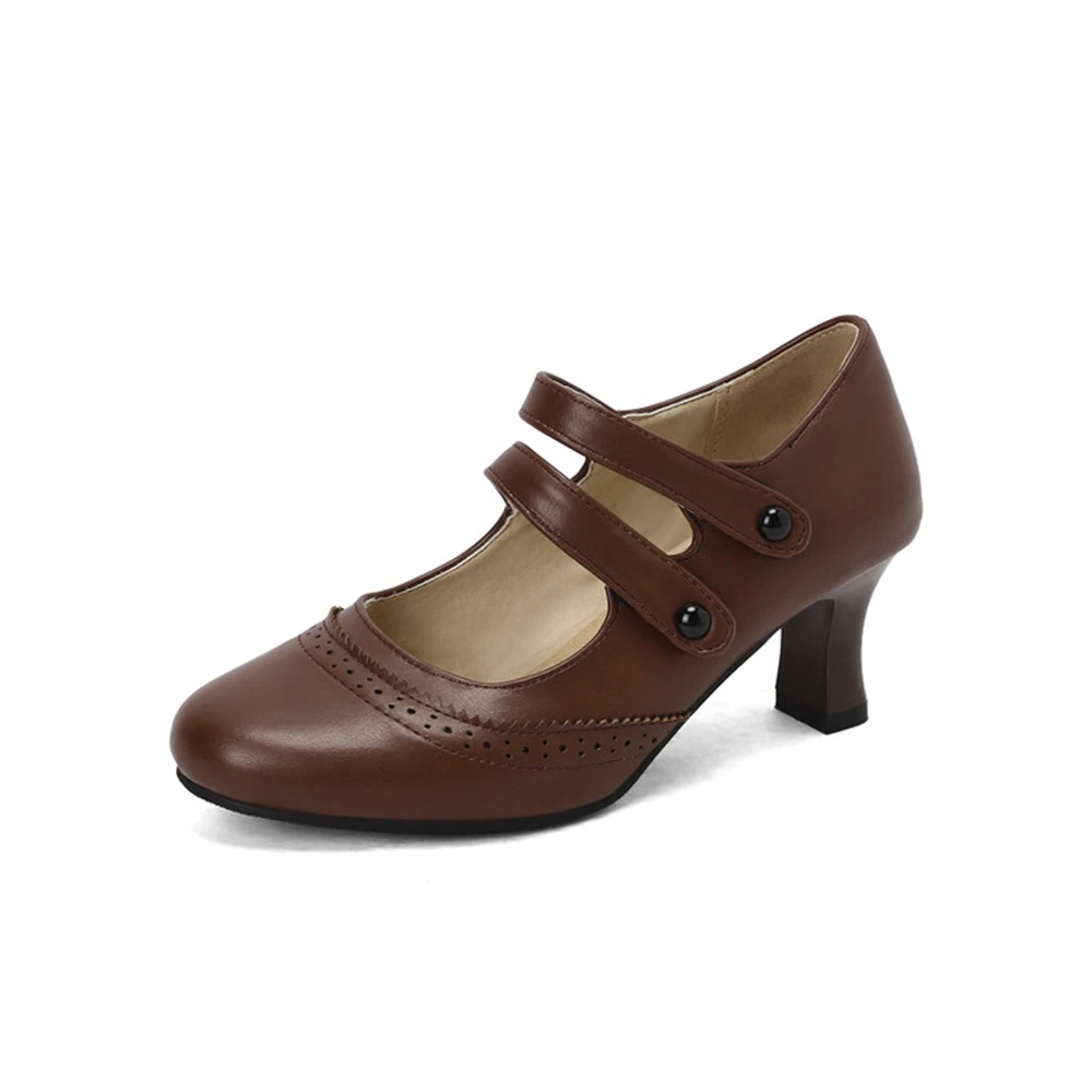 

Весенняя мода 2024, женские свадебные туфли на высоком каблуке с круглой головкой, удобные туфли для работы на один шаг, большие размеры 48 S15