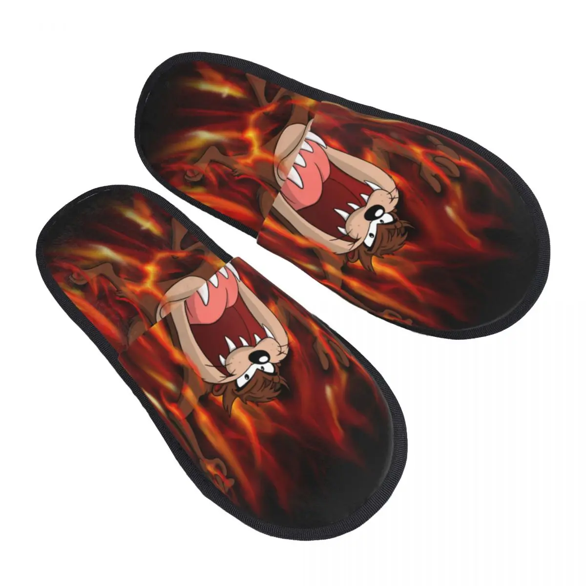 Custom Tazmanian Devil Comfort Scuff Memory Foam Slippers Women Cartoon Character Hotel House Shoes