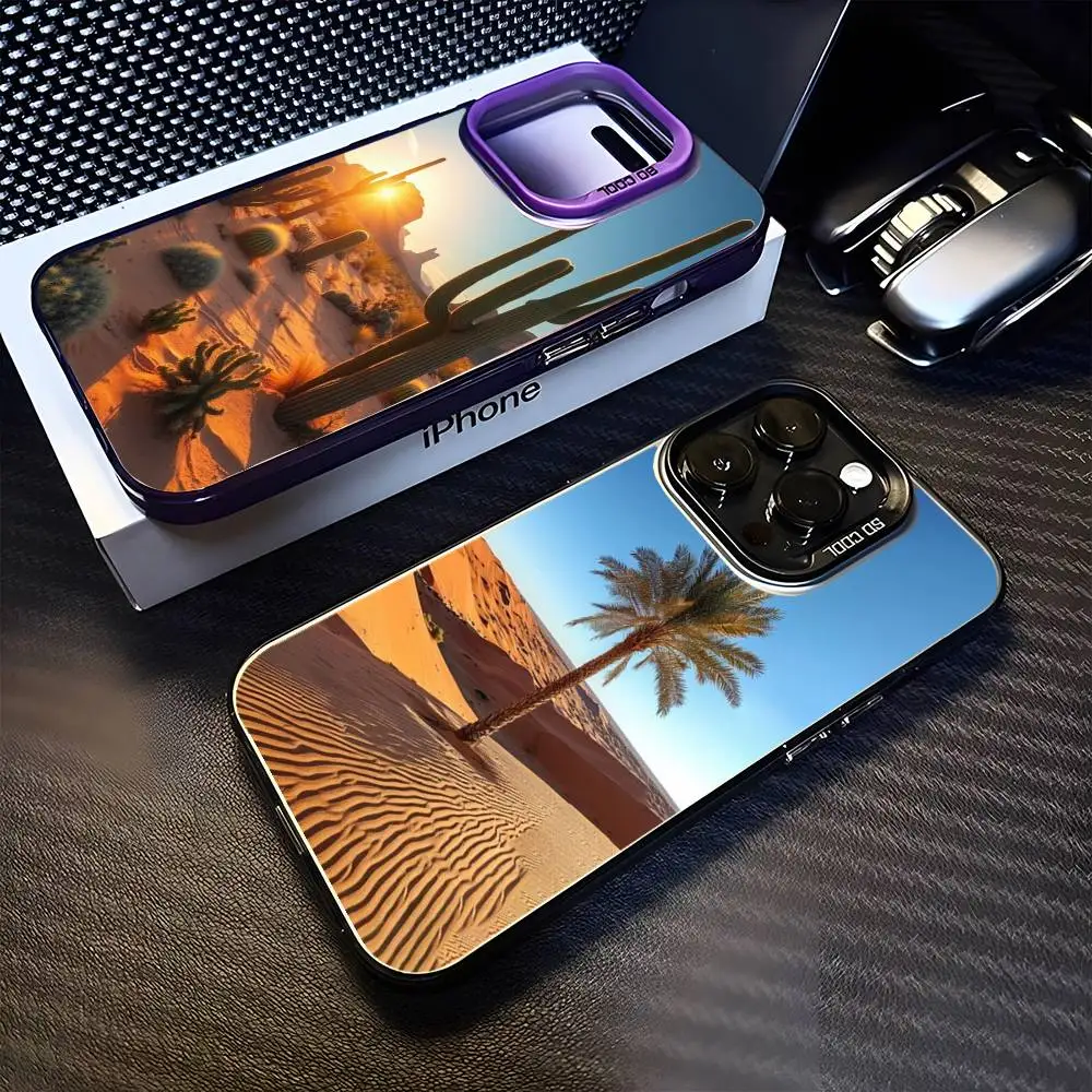 

Чехол для телефона Arid Desert для iPhone 16,15,14,13,12,11, Mini, Pro, MAX фиолетовый матовый противоударный чехол