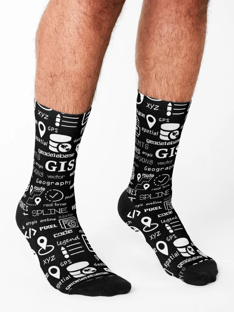 GIS mindmap-Calcetines antideslizantes con estampado para hombre y mujer, medias para golf y nieve