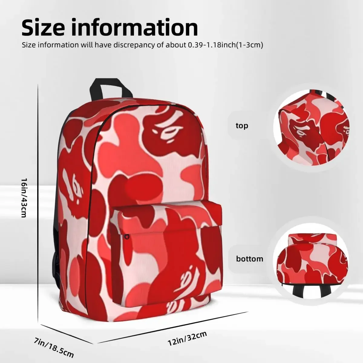 Red Hypebeast Luxury Stylish Camouflage Woman Backpacks Boys Bookbag Fashion Children School Bags Laptop Rucksack Shoulder Bag