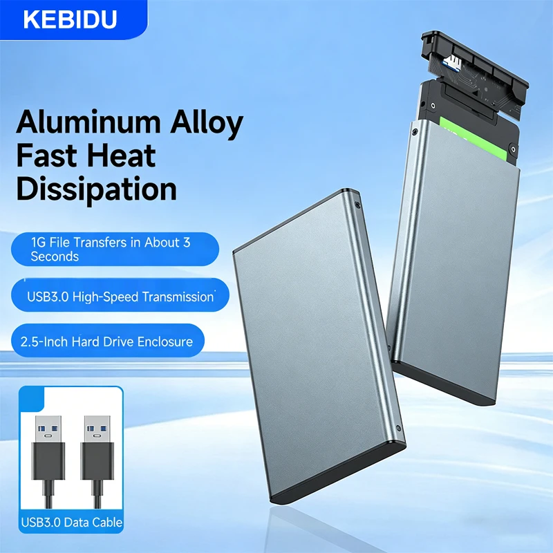 

KEBIDU 2.5 Inch External HDD Case External Hard Drive HDD Enclosure SATA To USB 3.0 Hard Drive Case SATA Adapter for Laptop