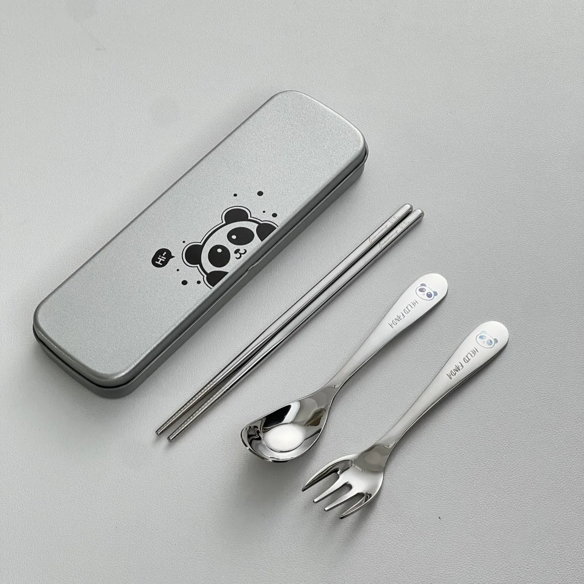 Draagbare 316 roestvrijstalen bestekset Reisgerei met koffer Herbruikbare lepel Vork eetstokjes voor kinderen Lunchbox Camping