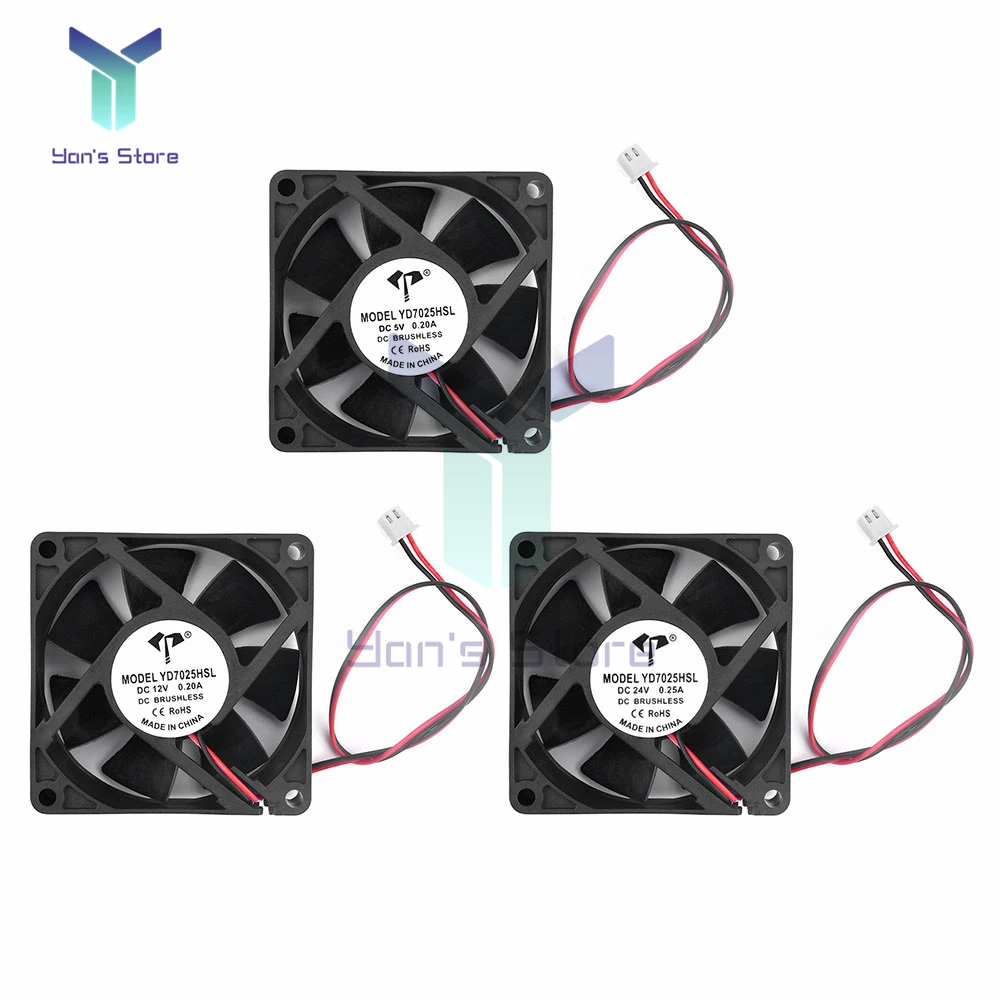 DC7010 DC7025 DC9225 DC Cooling Fan 2-Wire Oil bearing Industrial inverter cooling fan silent cooling fan 70mm*70mm 90mm*90mm