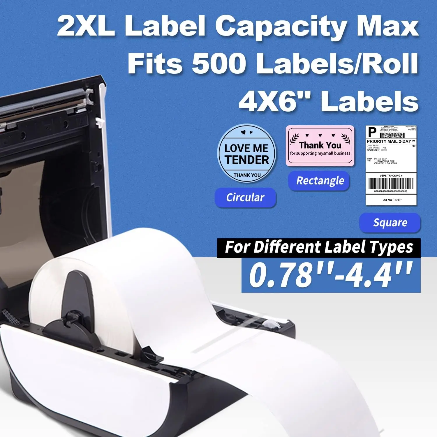 100x150mm Wireless Shipping Label Printer Wireless Thermal Label Printer for Small Shipping Business Packages 4x6\