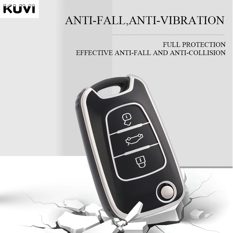 TPU Car Flip Key Case Cover Shell Fob For Hyundai I20 I30 Ix20 Ix35 Elantra Accent For KIA Sportage Rio 3 Soul Optima Ceed K5 K2